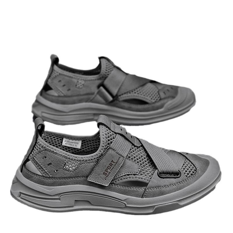 Summer New Mesh Breathable Hollow Mesh Non-slip Wear-resistant Lightweight Men's Sandals Outdoor Beach Shoes