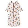 miracle baby" Pure Cotton Long‑Sleeve 3D Sleeping Bag with Animal Print, Center‑Opening, Breathable Summer Sleeping Bag for Children Aged 0–2 Years