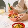 Chinese Style Ceramic Bowl Set: High-Foot, Large Capacity for Rice, Soup, Fruit; Includes Children's Bowl and Spoon