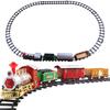 Christmas Series Train Track Electric Steam Track Train Model Lights Children's Holiday Gifts Music Santa Claus Train Set