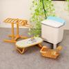 Mini Toy Laundry Set: Clothes Rack, Washing Machine, Ironing Board, Washboard for Dollhouse Play