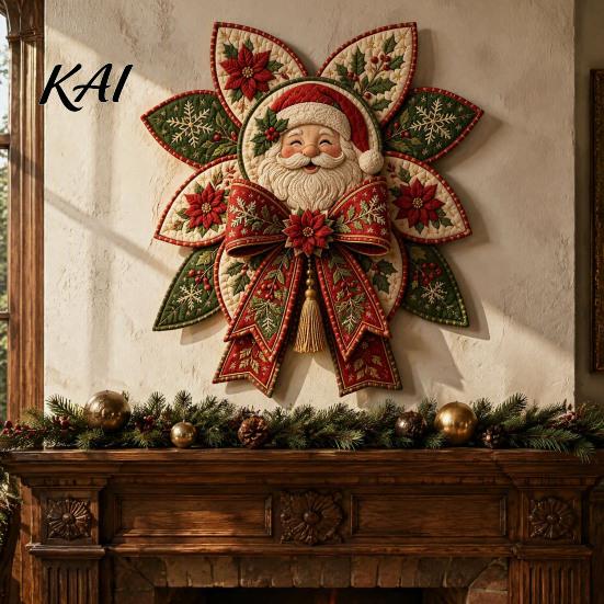 Weihnachtsbaumschmuck Bastelset Patchwork Schleife DIY Nähset, 3D Handgemachter Dekorativer Schmuck, Vorgeschnittener Heimdeko-Stoff Und Schritt-für-Schritt-Anleitung Bastelset