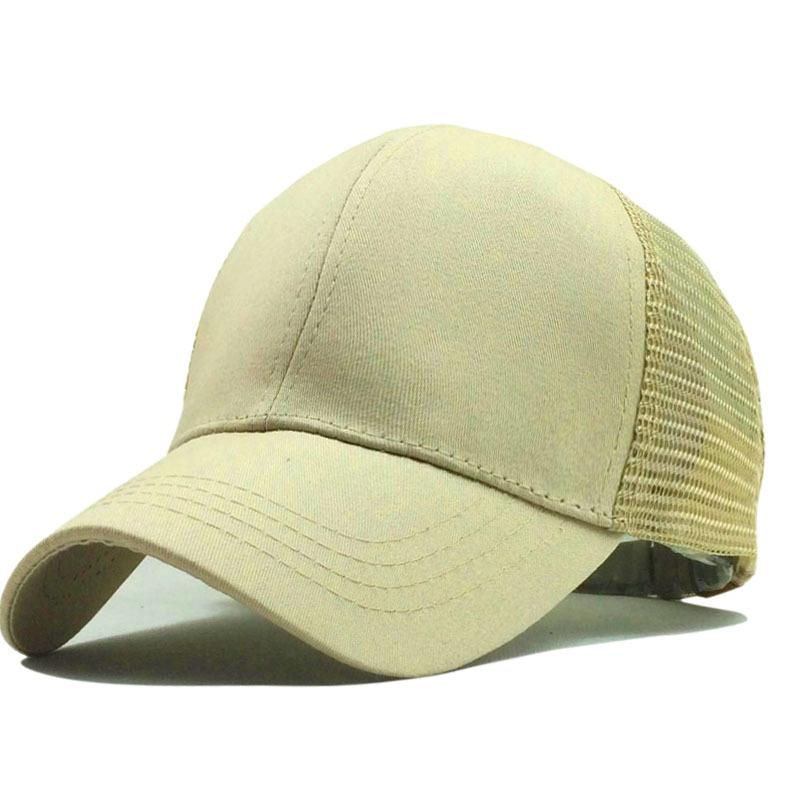 Fashion Women Ponytail Baseball Cap Snapback Hat Messy Bun Mesh Hat Sport Sun Hat