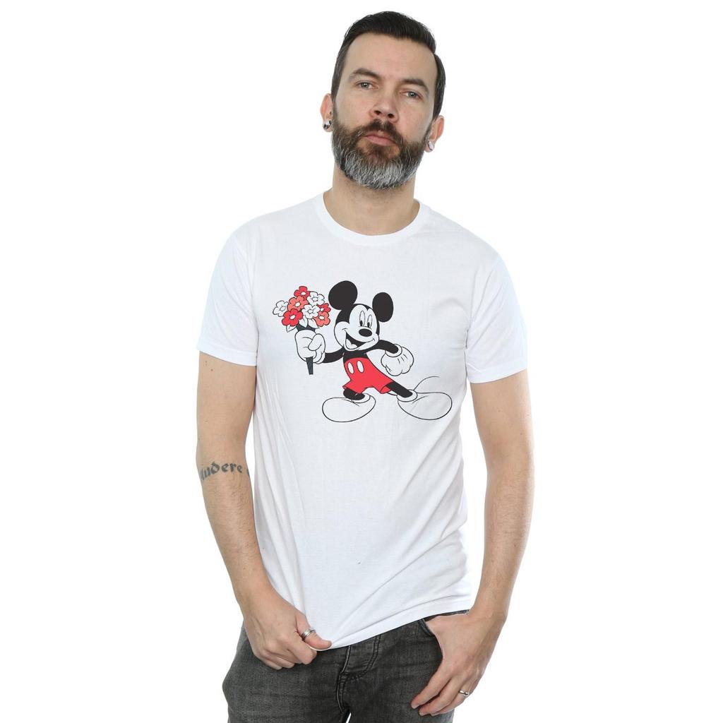 Disney Herren Mickey Mouse Blumen T-Shirt