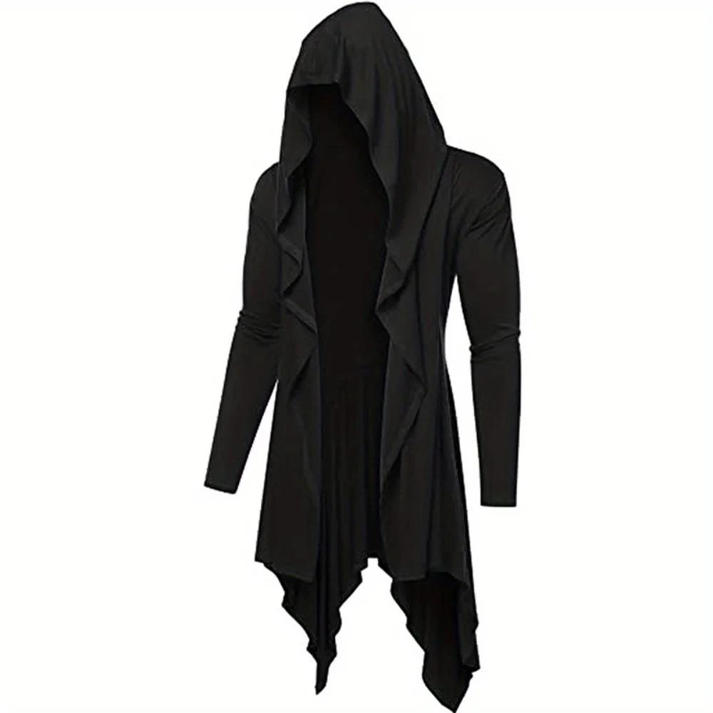 

Adult Medieval Vintage Hooded Cardigan Autumn Winter Cosplay Stage Holiday Costume S