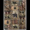 Coperta da divano in stile rustico retrò con design di orso, alce, cervo in pile accogliente, peluche ultra morbido per letto, divano, viaggio, regalo di compleanno caldo