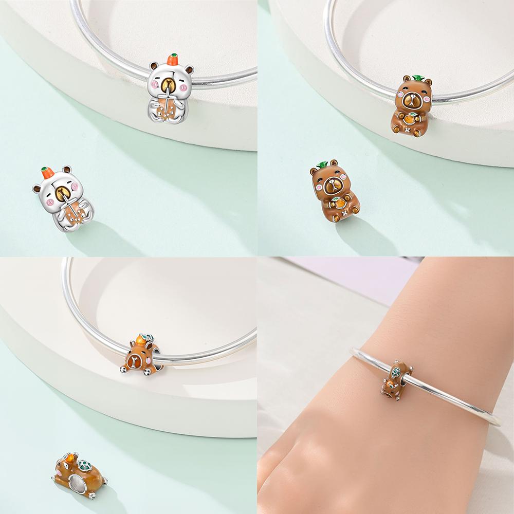 Charm Bead Charms Plata Originales Kitten Sausage Dog Bead Charms for Charm Bead Charms copper Bracelets Bead Charms Jewellery Making Womens Gift