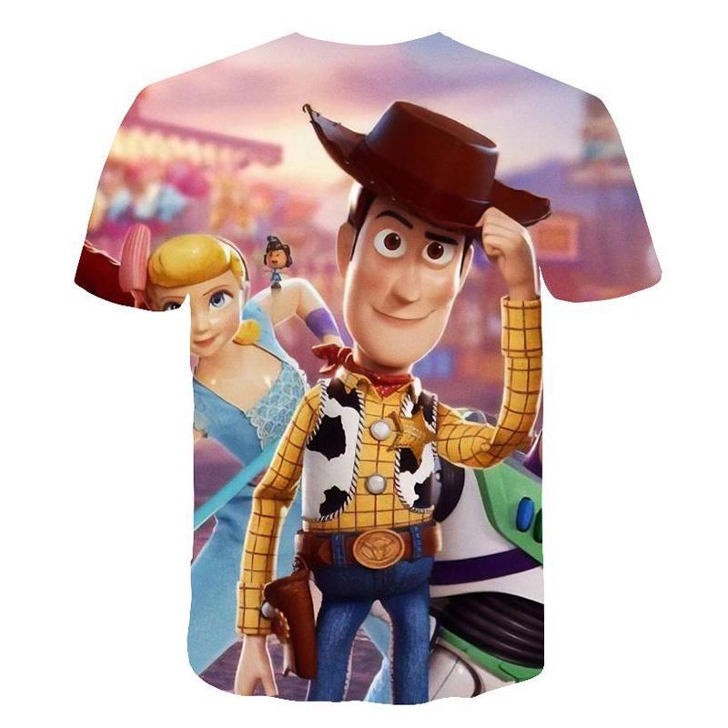Lebhaftes Toy Story 4 Unisex 3D-Druck Freizeit-T-Shirt für bequeme Sommerkleidung