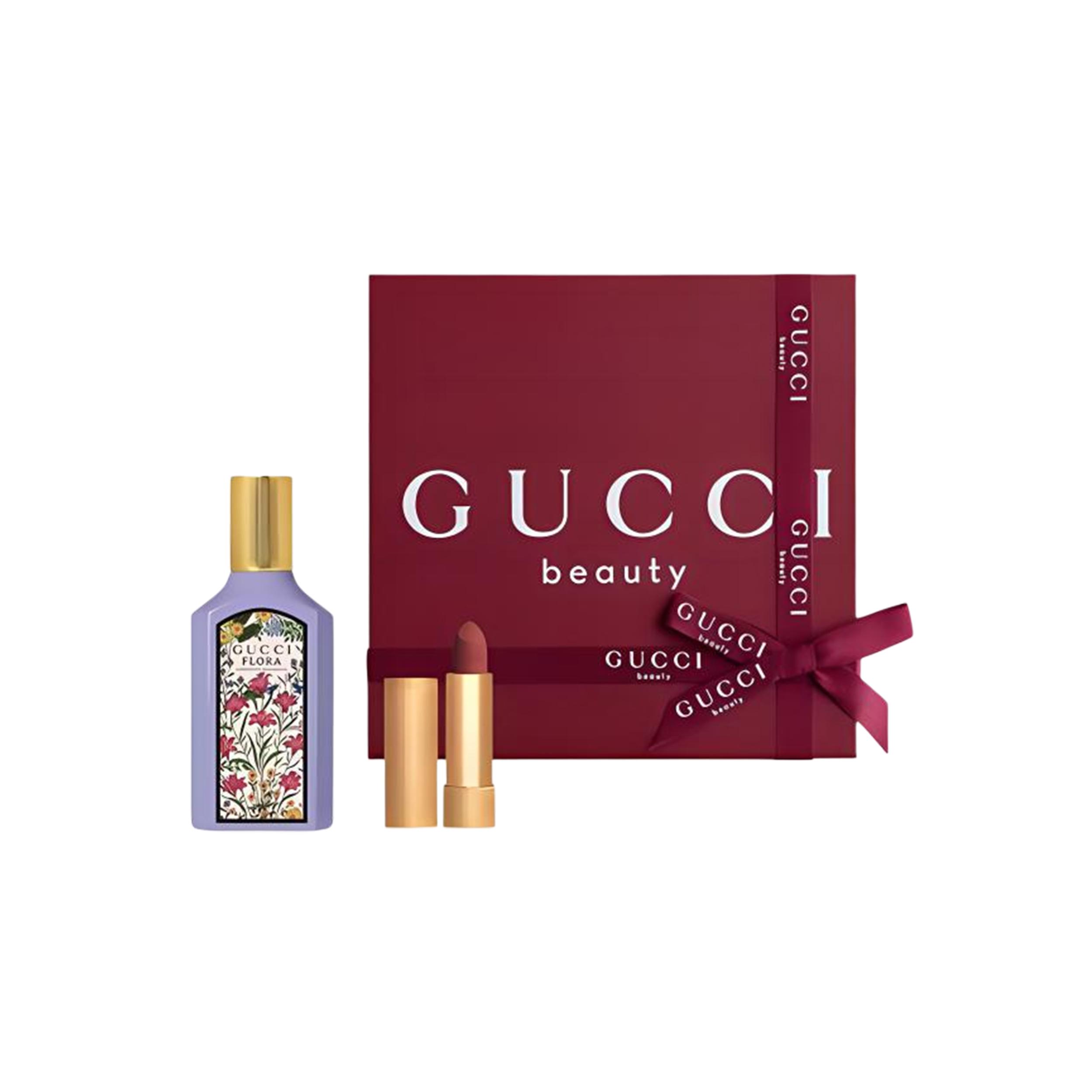 Набор Gucci Flora Gorgeous Magnolia Туалетная вода + Помада Perfume 50ml + #217 Velvet Lipstick