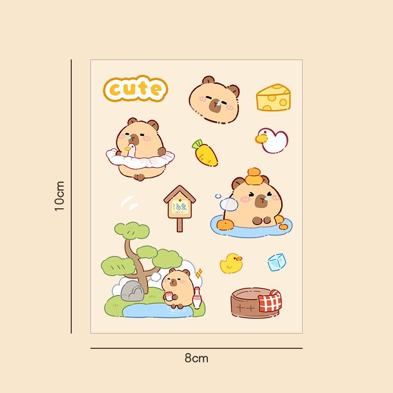 Cute Cartoon Capybara Stickers For Diy Scrapbook Journal Decoration Kids Craft Decals