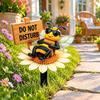 Acrylic Bee Garden Lawn Outdoor Stake Sign Yard Decoration with Do Not Disturb Message for Patio Pathway Flower Bed Landscaping