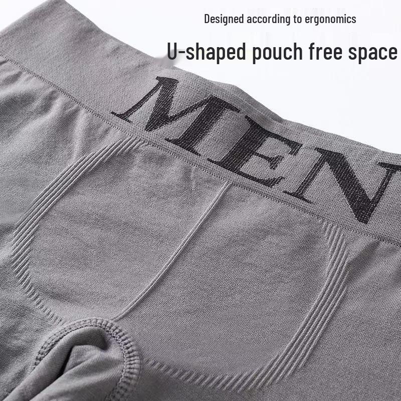 Southeast Asia Men's Seamless Boxer Briefs - Comfortable, Breathable, Trendy Mid-Rise Four-Corner Pants