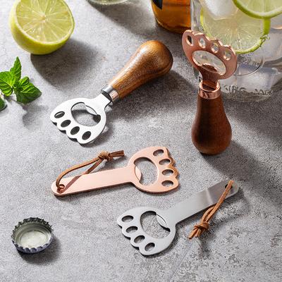 Apribottiglie Birra in Acciaio Inossidabile con Manico in Legno Personalizzato, Accessori per Utensili da Cucina