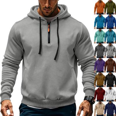 Herren Fleece Hoodie Lässig Langarm 1/4 Reißverschluss Pullover Sweatshirts