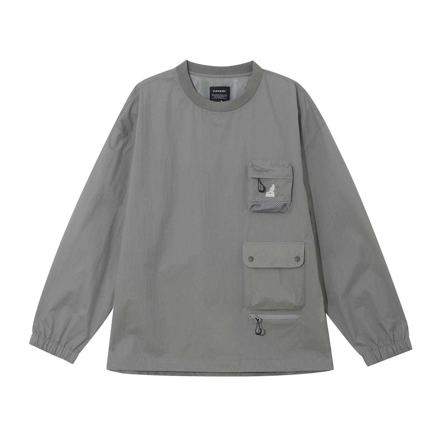 Свитшот Kangol из нейлона с карманом 1772 Светло-серый Lt.Grey/Xl