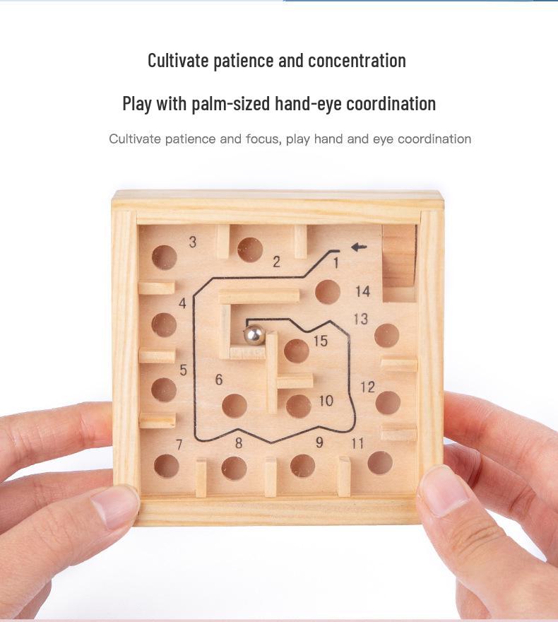 

Children s Wooden Maze Ball Toy for Concentration and Education - Ideal Gift for Ages 13-68