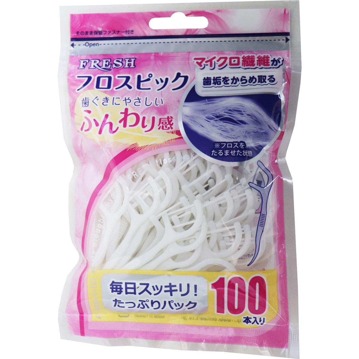 

Dental Pro Fresh Floss 100 Pieces Picks, 100-Pack, Soft, (x 1) белый