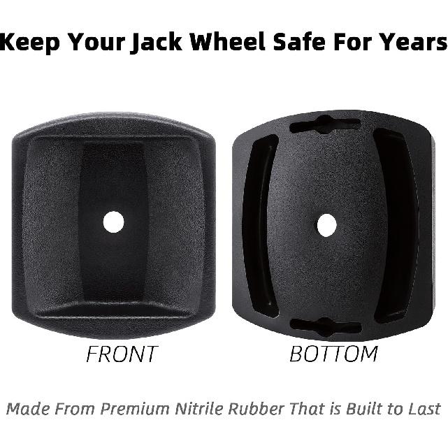 Dual Trailer Wheel Dock Swirl Jack Caster 6" Wheel Chock Stopper | Reinforced Rubber/4000lbs Capacity, Travel Trailer Tongue Jack Double Wheel