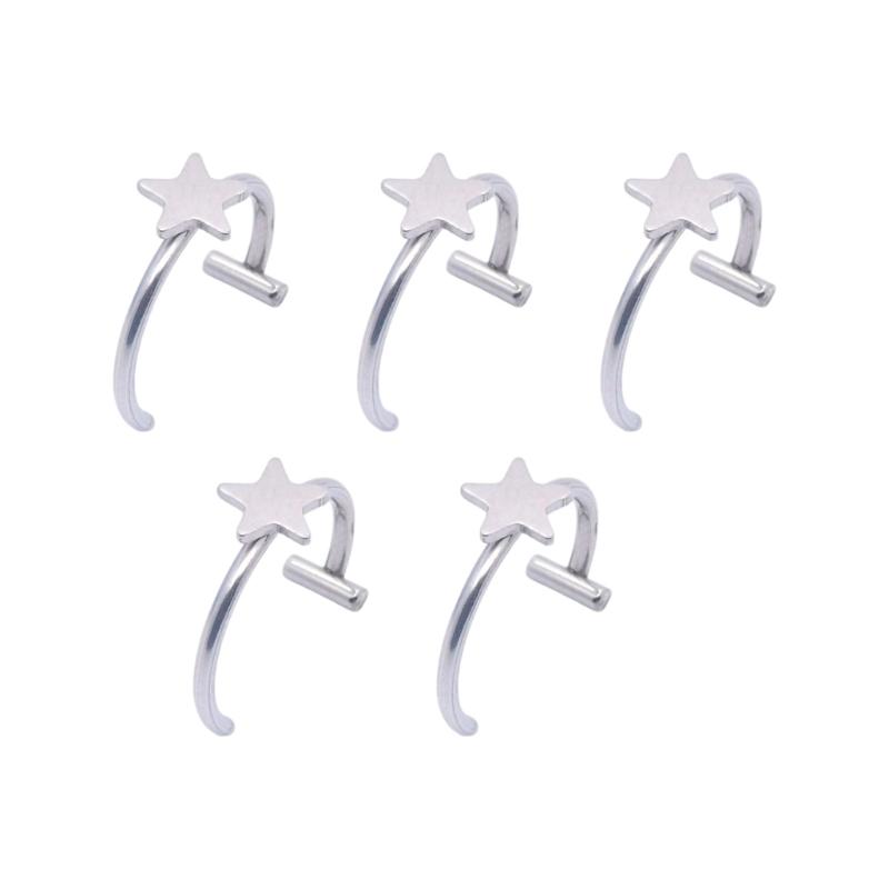 Fashionable Clip On Lip Jewelry Comfortable Wear Stainless Steel Imitation Lip Rings for Special Occasion Outfit