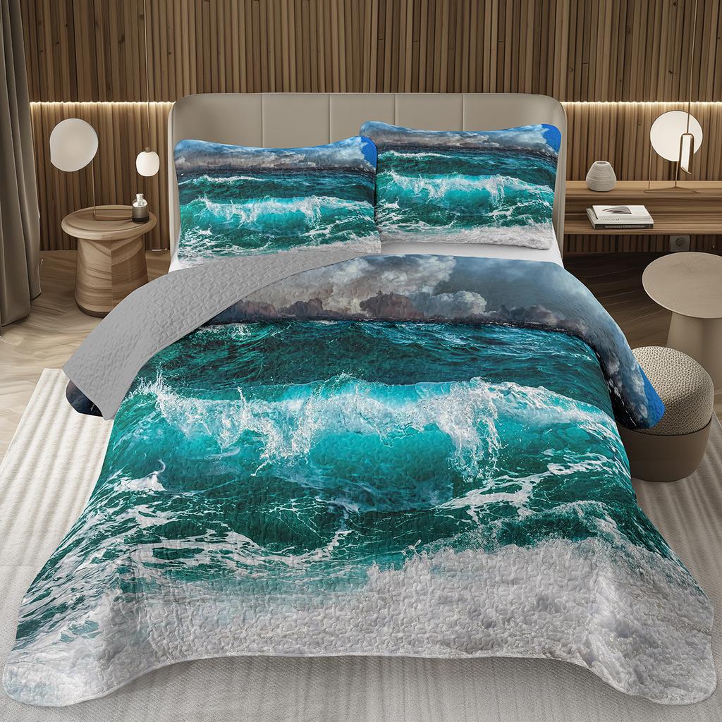 Tree Bedspread Nature Landscape Bedspreads for Boys Girls Reversible Grey Coverlet Set Modern Abstract Art Quilted Bedding Queen