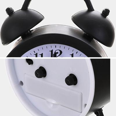 Double Bell Clock Accurate Timekeeping Battery Operated Mini Round Bedside Desk Alarm Clock Cute Kids Gift