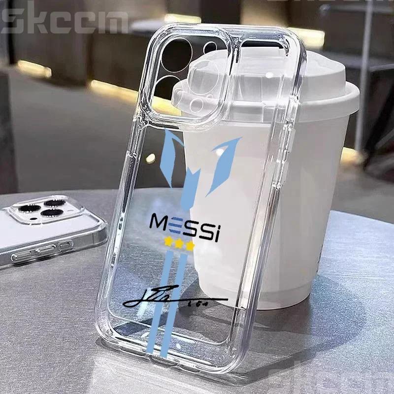 MESSi Football Transparent Phone Case For iPhone 15 16 14 13 12 11 Pro Max Mini X XS XR 7 8 15 Plus Shockproof Soft Cover