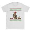 Funny Cat Lovers Cute Cat Santa Hat Ugly Christmas Mens Women T Shirt Short Sleeve Round Collar TShirts Pure Cotton Clothes