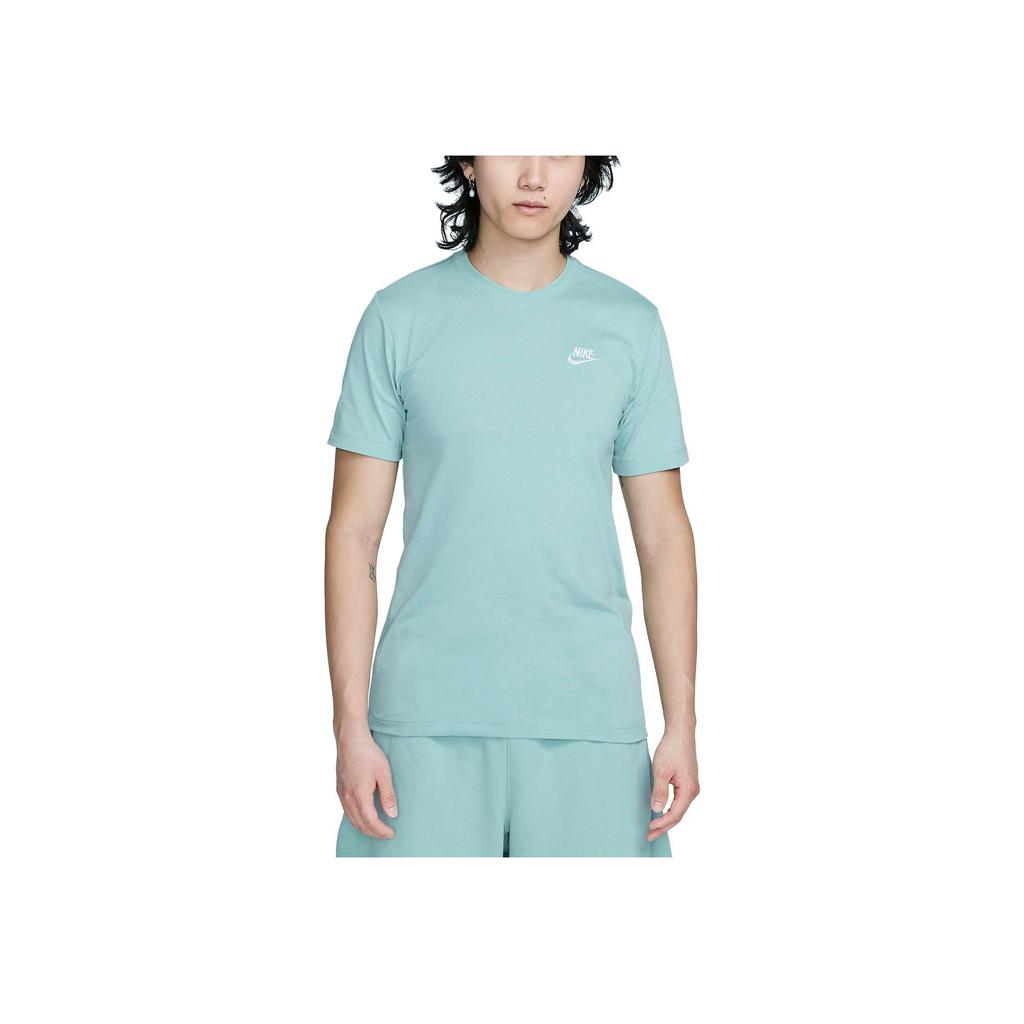 Nike Sportswear Club Embroidered Logo Crew Neck Print Short Sleeve T-Shirt Men Tops Mineral AR4999-310