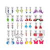 Pairs of 20 Animal Star Plant Shape Clip on Earrings Colorful Non-pierced Earring Party Favor Princess-Jewelry Ornament