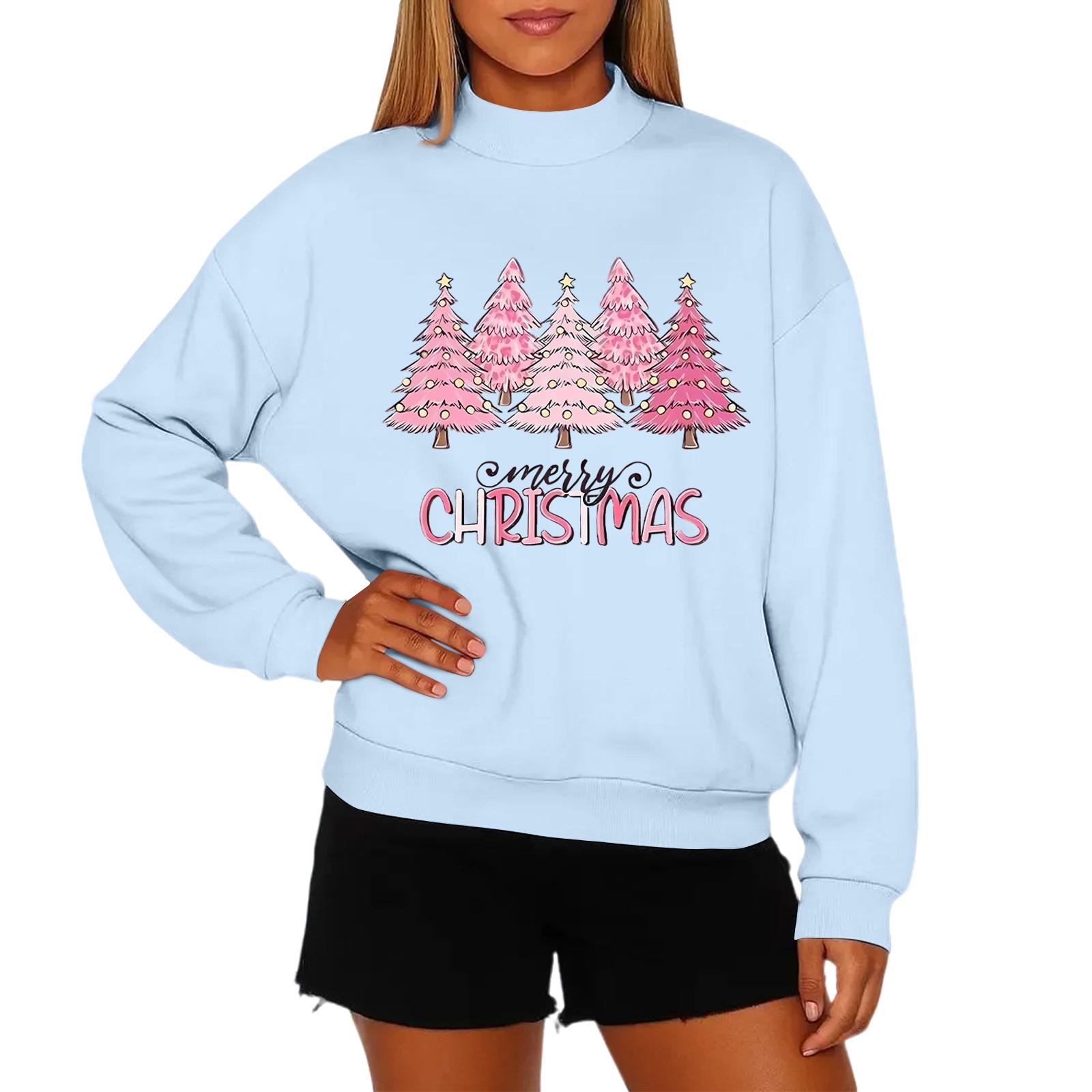 

Женская модная повседневная толстовка с круглым вырезом и длинными рукавами с рождественским принтом XL