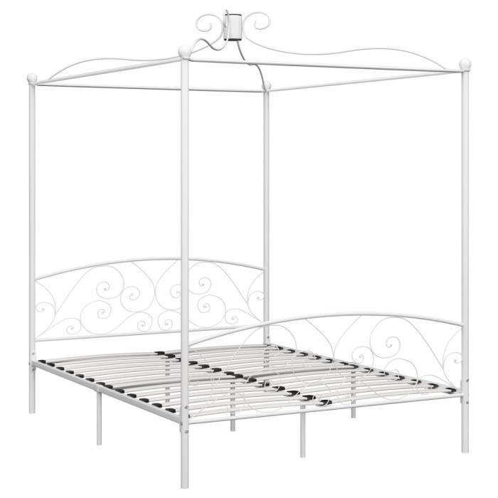 VidaXL Canopy Bed Frames White Metal 160 X 200 Cm