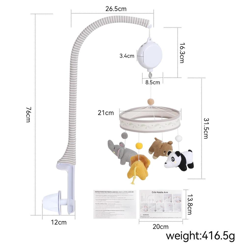 Rotating Crib Mobile: Newborn Baby Sleep Aid & Educational Rattle Toy