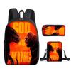 2021 Godzilla Wars King Kong School Bag Three-Piece Combination Set Primary And Secondary School Students Printed Backpack Cartoon School Bag