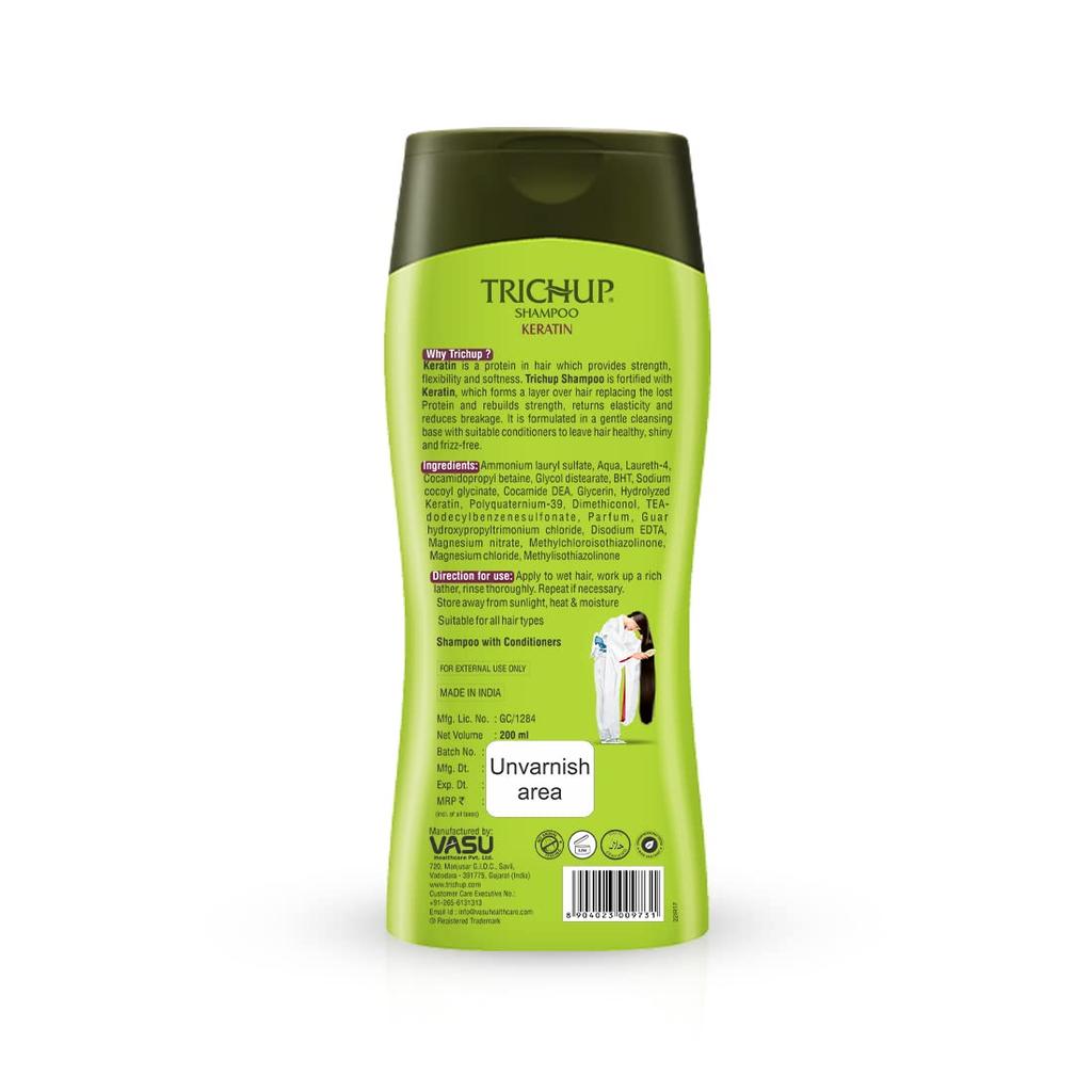 Trichup Keratin Shampoo 200 Ml Pack of 2 For Smooth Frizz-Free Hair Strength & Protection