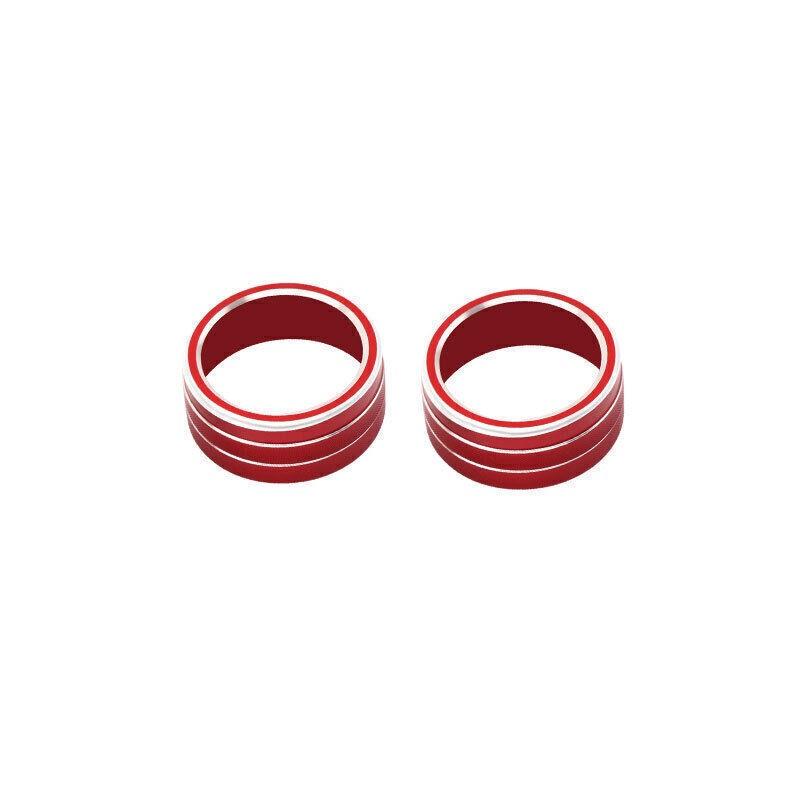 For Nissan Altima 2019-2024 Red Alloy Center Console AC Switch Knob Ring Trim 2X