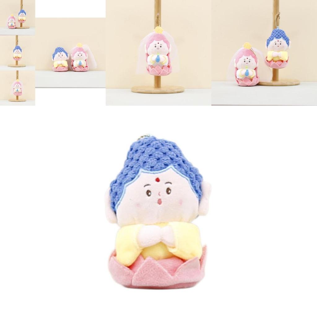 Adorable Plush Guanyin Bodhisattva Doll Soft Pp Cotton Figure Keychain For Bags