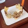 European & American Pleated Metal Bangle: Elegant Cold-Style Bracelet with High-End Luxury Design