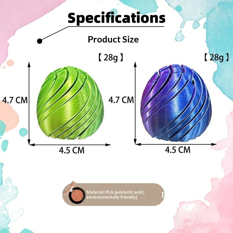 1Pcs 3D Printed Twistsphere Props Gear Liquid Flow Ball With Rotating Design Anxiety Relief Toys Slime Ball Toy