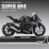 1/12 BMW HP4 Motorradmodell Metall Diecast Lokomotivmodell Simulationslicht Sammlung Ornament Jungengeschenk