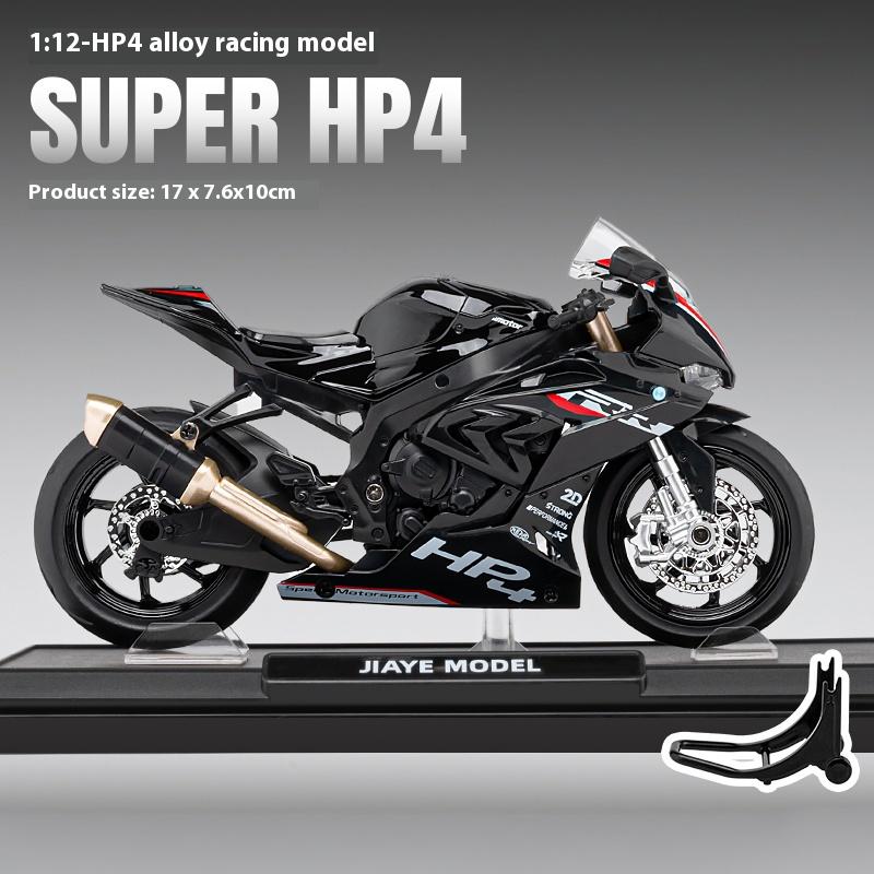 1/12 BMW HP4 Motorcycle Model Metal Die Cast Locomotive Model Simulation Light Collection Ornament Boy Gift