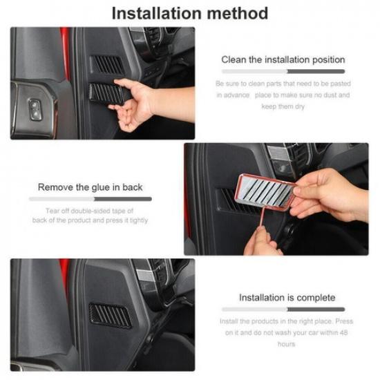 For Ford Raptor F-150 2021-2024 Carbon Fiber Dash L&R AC Air Outlet Vent Trim