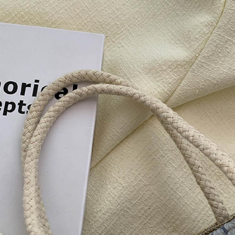 Casual Burlap Handbag Lightweight Shopping Bag Reusable Grocery Beach Bags