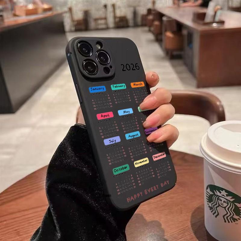 Phone Case For Xiaomi Redmi Note 14 Pro Plus 5G 14 13 12 11 10 Redmi 14C 13C 12C With New Year 2026 Calendar Pattern Soft Cover