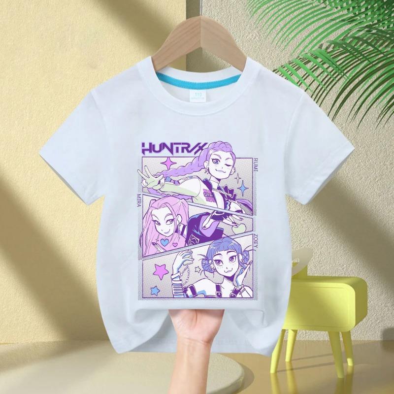 2025 Hot Movie Baby Girls T Shirt Soft Cotton Children's Clothing KPop Demon Hunters Fans Gifts Kids Clothes Fashion Casual Tops