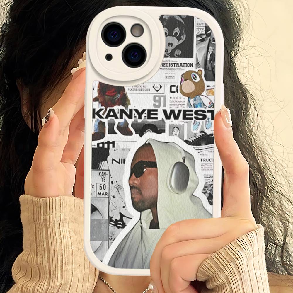 American K-Kanye Pop Rapper W-West Phone Case For IPhone 16 15 14 13 12 11 Pro Max Plus Shockproof Leather Cover