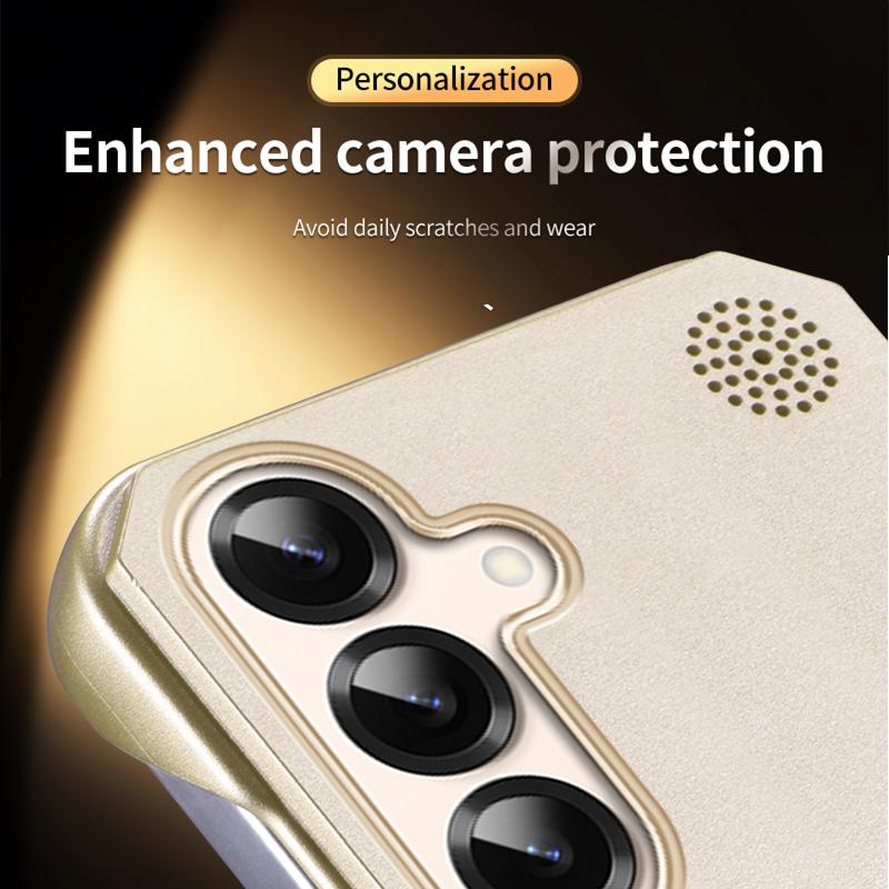 KEYSION Luxury Magnetic PU Leather Aromatherapy Phone Case for Samsung Galaxy S22 S23 Ultra Kickstand Borderless Back Cover