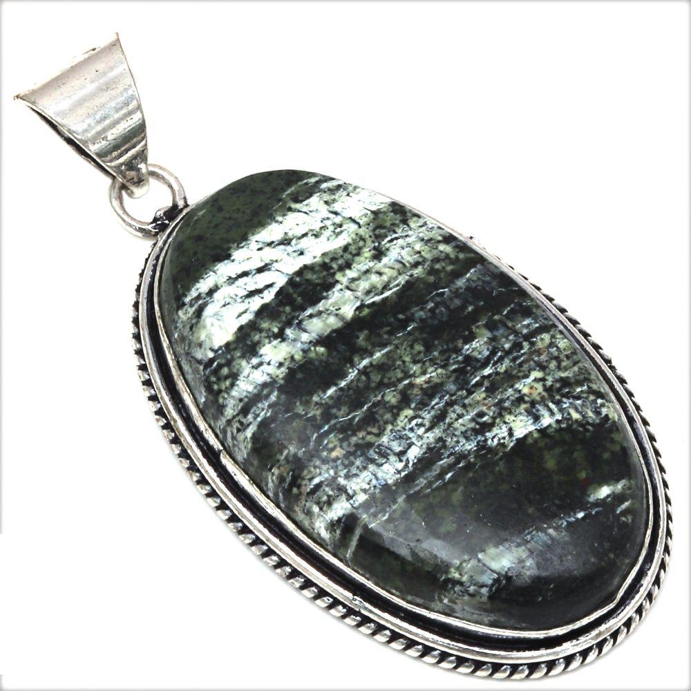 

Подвеска Zebra Jasper Gemstone Handmade Gift For Her Silver Jewelry 2