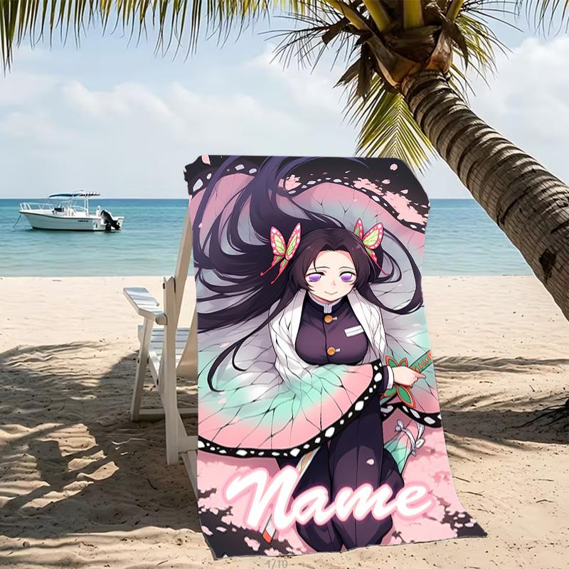 Customizable Personalized Beach Towels Demon Slayer Character Theme Themed designs.Suitable for the Beach, Yoga, Sports;ideal As Beach Accessories