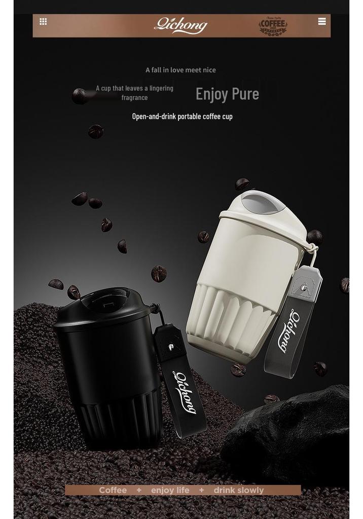 316 Stainless Steel Travel Thermos with Ceramic Liner - Portable Coffee Cup for Cold Retention