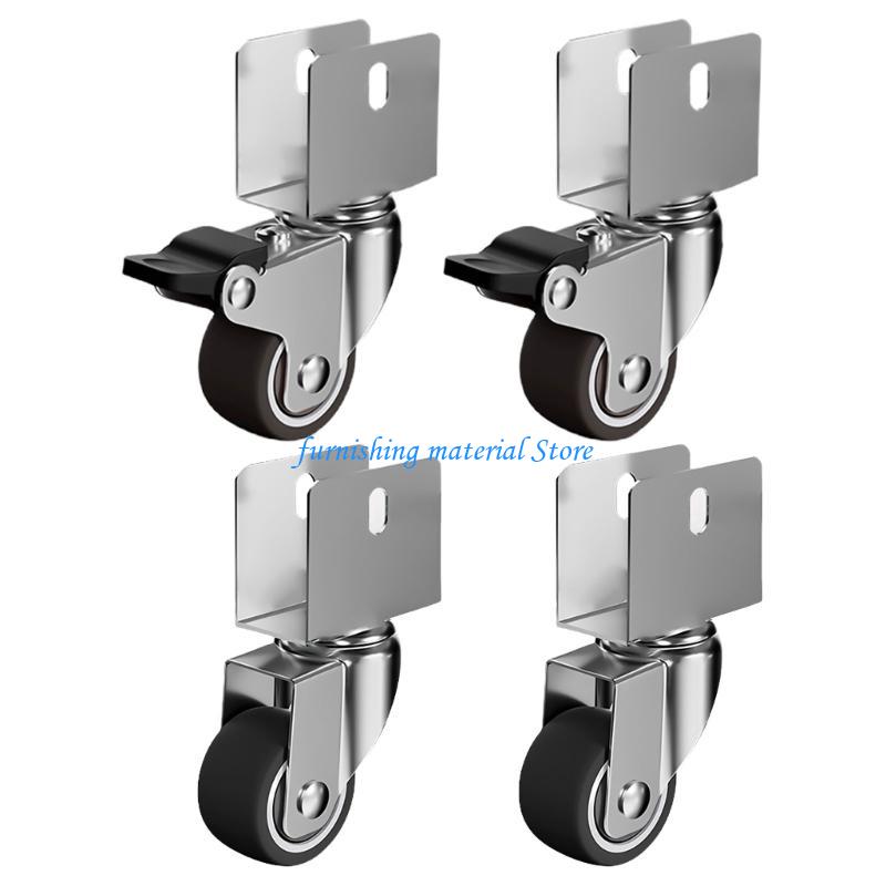 Y5GD 4 Stück 1,5 Zoll Weiche Gummiräder Lenkrollen Schwerlast Möbelrad Rolle für Plattformwagen Stuhl Langlebig